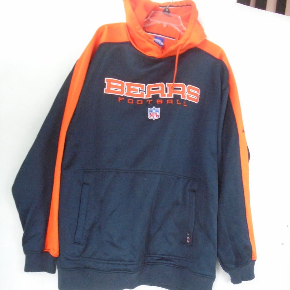 NFL Team Apparel Chicago Bears Football Hooded Jacket Men's Size XL Blue/ Orange
